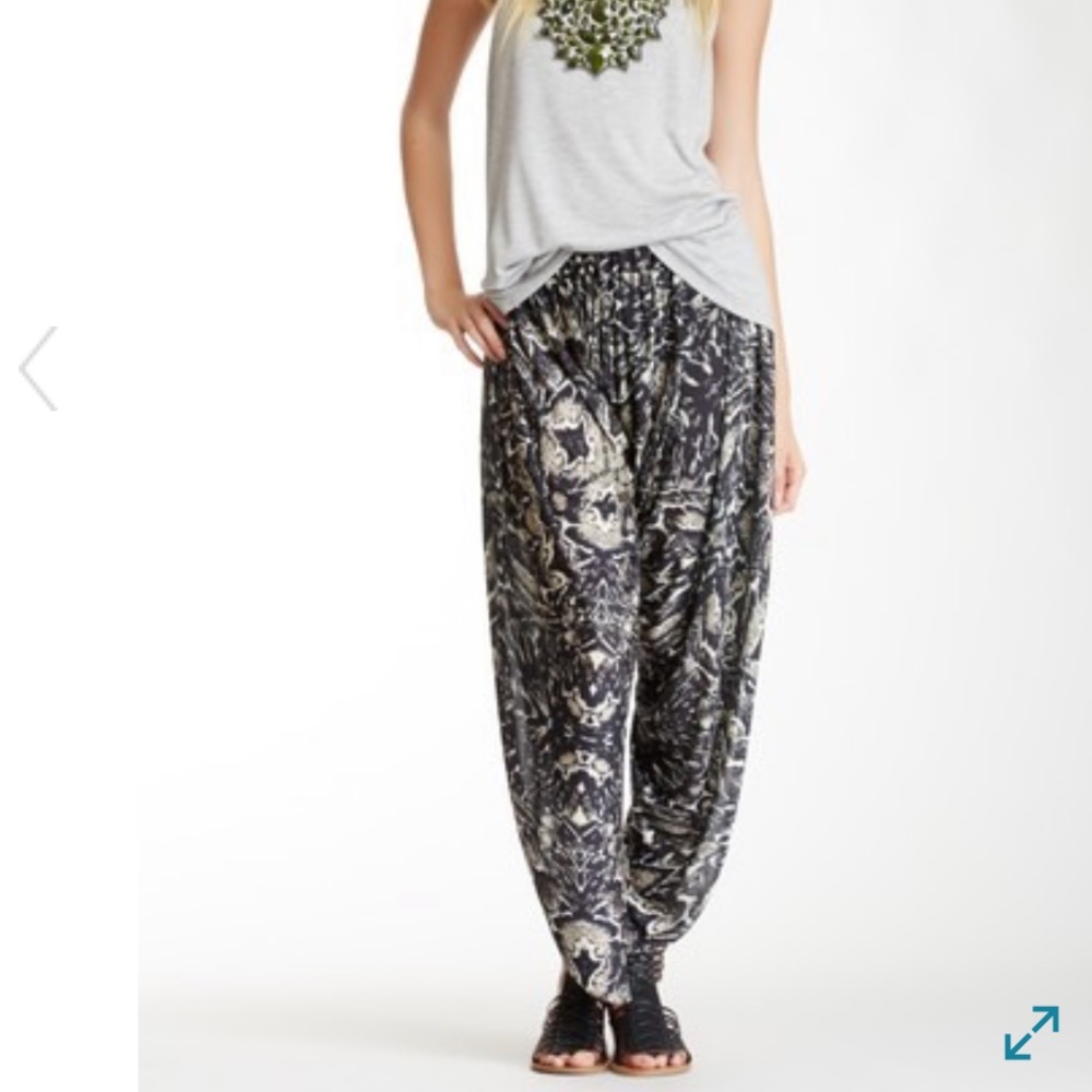 Haute Hippie Abstract Slit Harem Pant